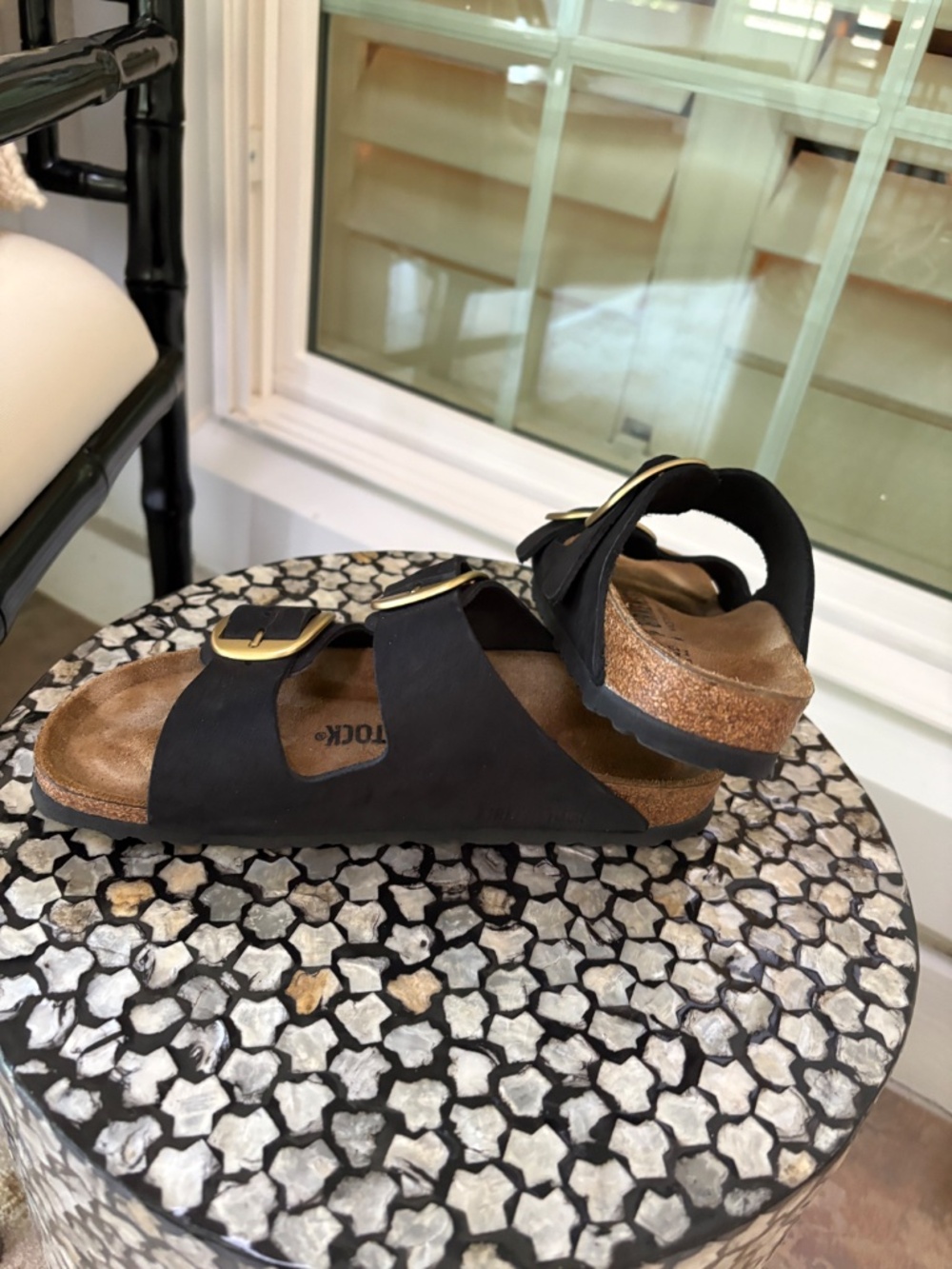 Birkenstock Arizona Big Buckle Sandals Nubuck Black Size 37 Women - Picture 3 of 7